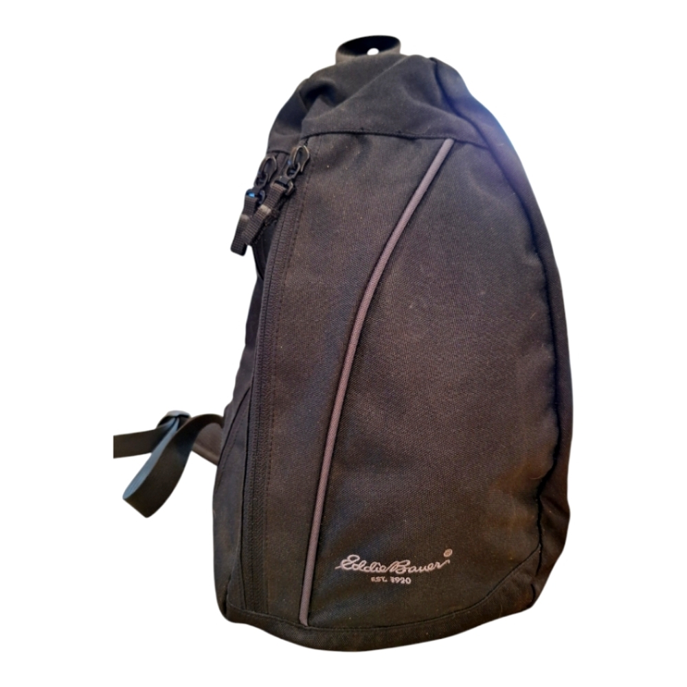 Eddie Bauer Black Sling Bag Double Zip Compartment